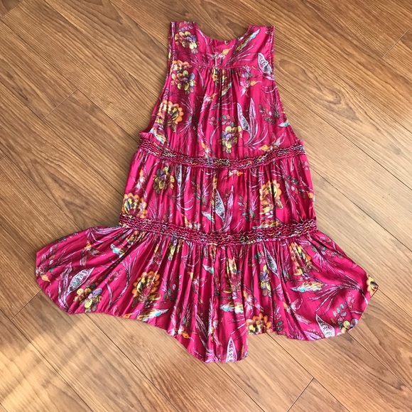 FREE PEOPLE Purple Haze Floral Tunic Top Size Medium - Picture 2 of 6